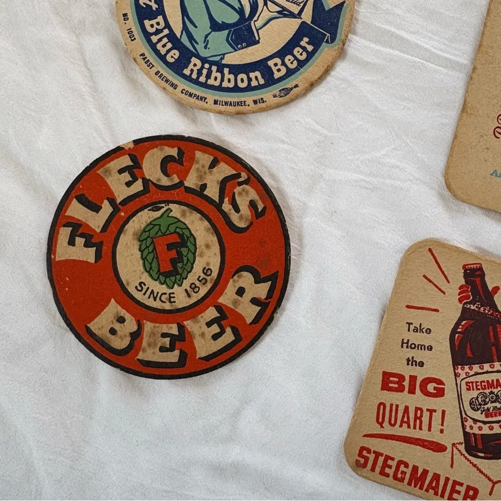 Vintage Beer coaster 1930’s - 60s brewery cardboard collection lot of 45